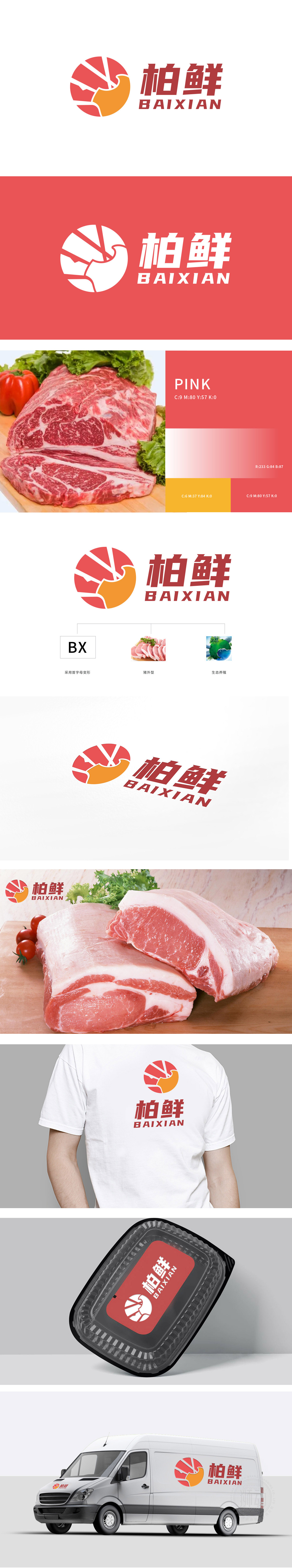 柏鲜猪肉铺 生鲜/农产品 LOGO设计