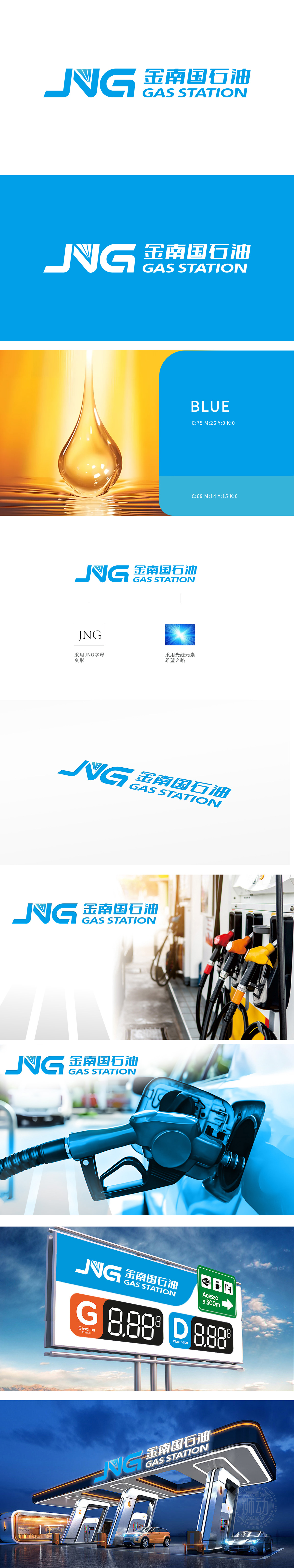 金南国加油站	化工/能源	LOGO设计