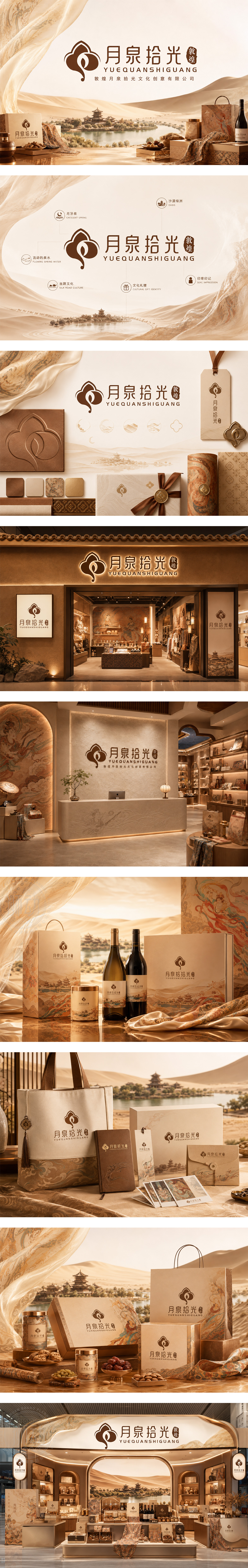 月泉拾光敦煌文创文化礼赠高端伴手礼敦煌特产礼盒文化遗产衍生品牌地域文化品牌LOGO商标设计