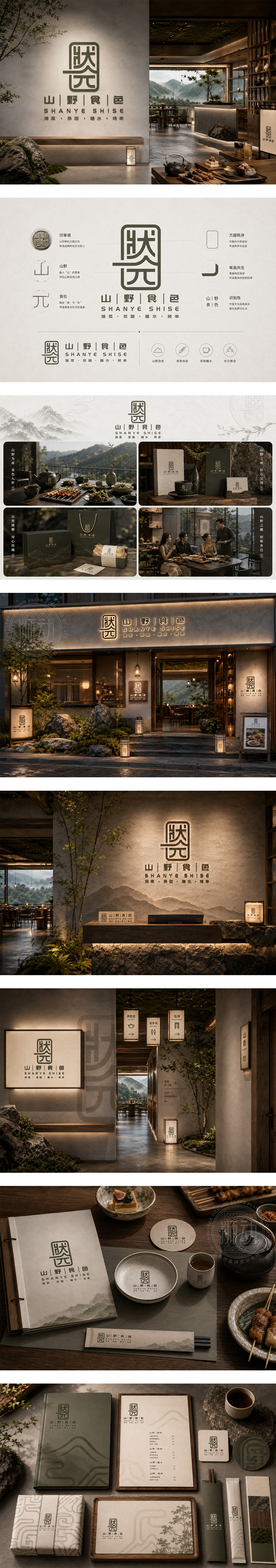状元山野食色高端私房菜馆东方美学空间设计地域食材料理茶文化主题餐饮
