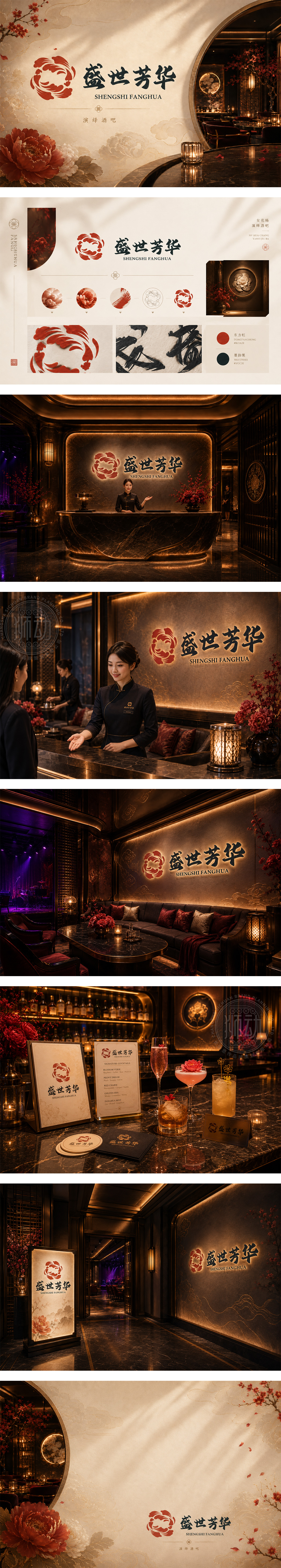 盛世芳华高端酒廊爵士酒吧夜生活娱乐高定派对演绎酒吧LOGO商标设计