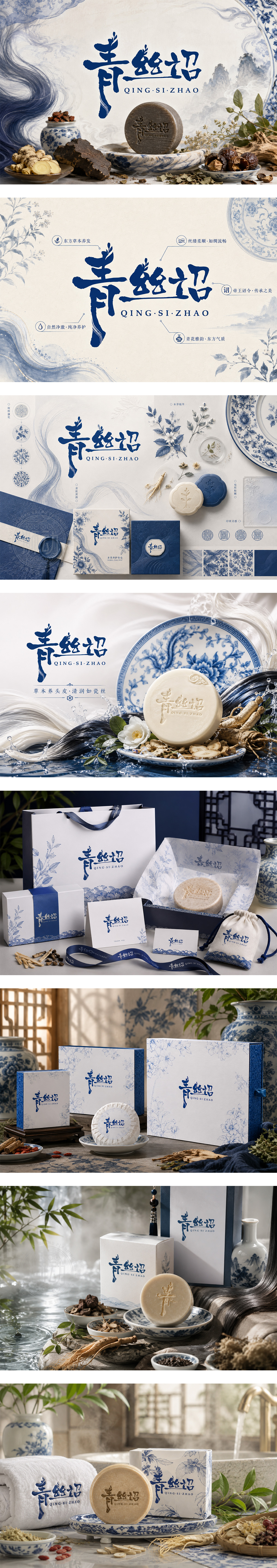 青丝诏草本洗发皂防脱固发产品洗护用品手工精油皂头皮护理中药养发品牌