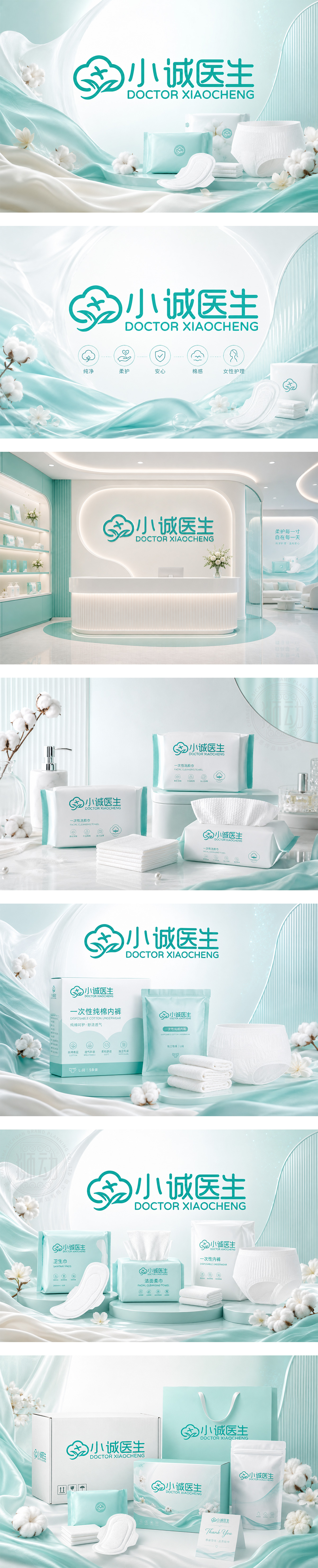 小诚医生个人护理女性护理一次性卫生用品纯棉卫生巾洗脸柔巾医护级护理