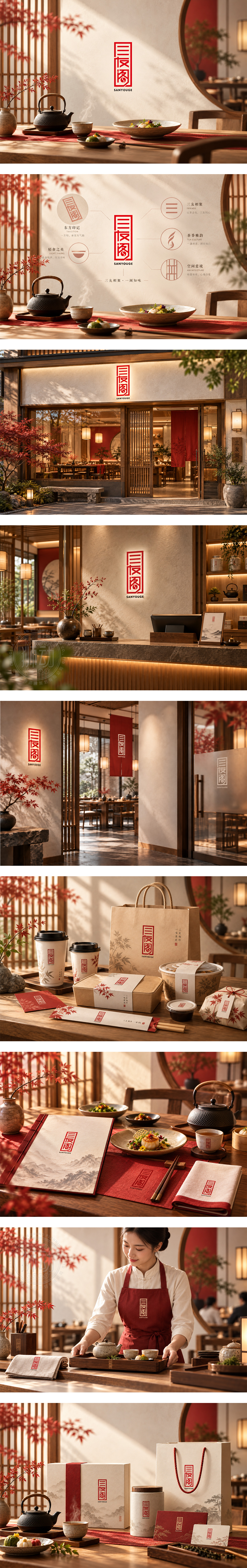 三友阁新中式茶餐轻食餐饮东方轻食茶膳中式简餐东方美学餐饮空间品牌