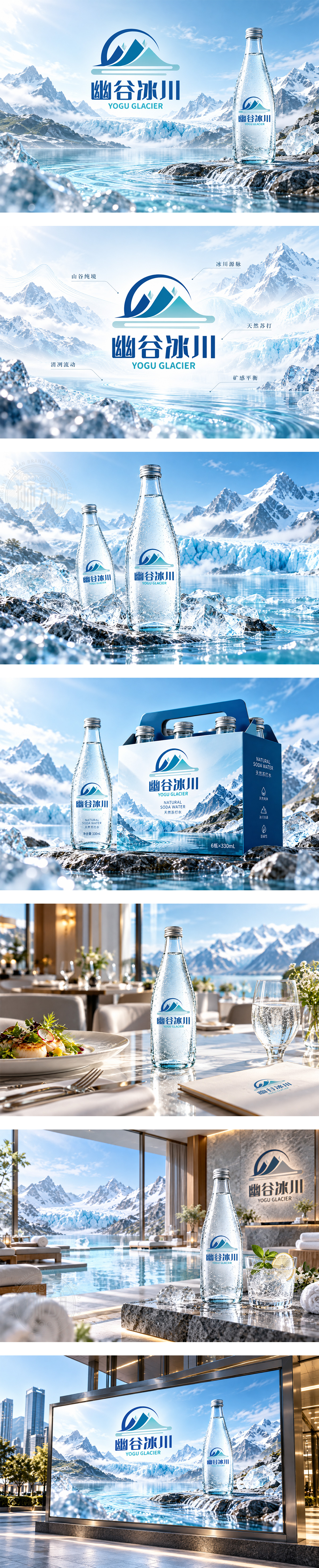幽谷冰川天然苏打水冰川矿泉水高端饮用水瓶装水高端天然苏打水品牌