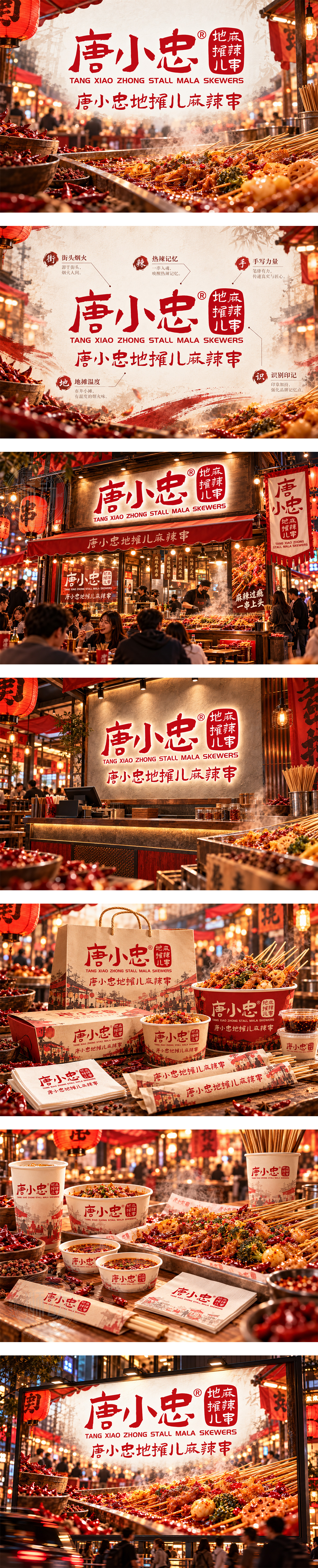 唐小忠地摊儿麻辣串地摊夜市川味小吃市井烟火气餐饮